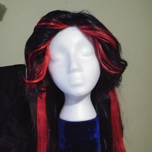 Red Black Wig